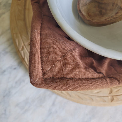 Reversible Brown Plaid Bowl Cozy